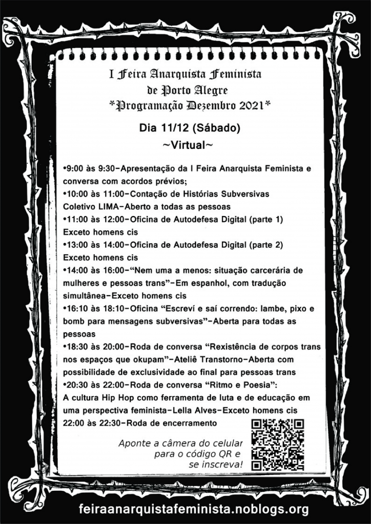 Cartaz com programação virtual da FAFPOA