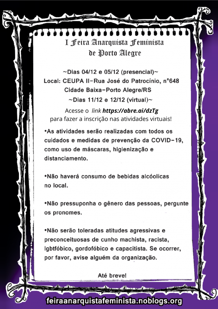 Cartaz com avisos da Feira